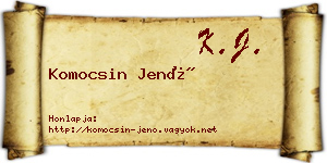 Komocsin Jenő névjegykártya